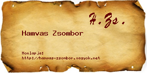 Hamvas Zsombor névjegykártya